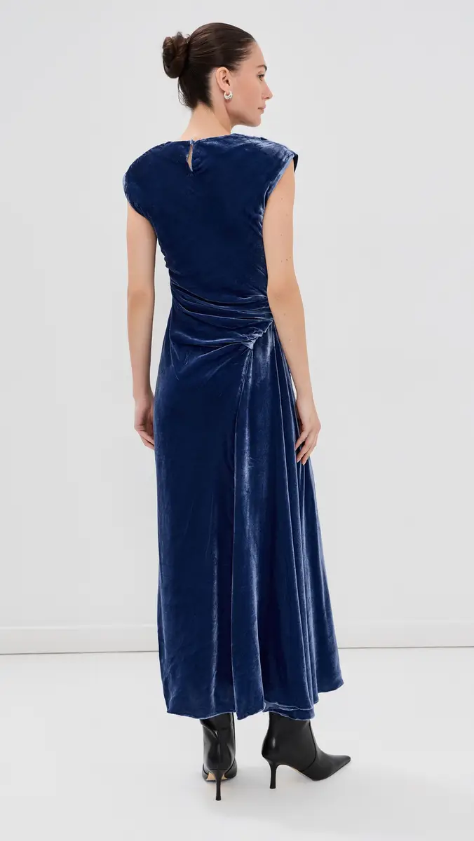 Simkhai Burke Draped Velvet Midi Dress | Thumbnail 3 Simkhai Burke Draped Velvet Midi Dress | Thumbnail 3