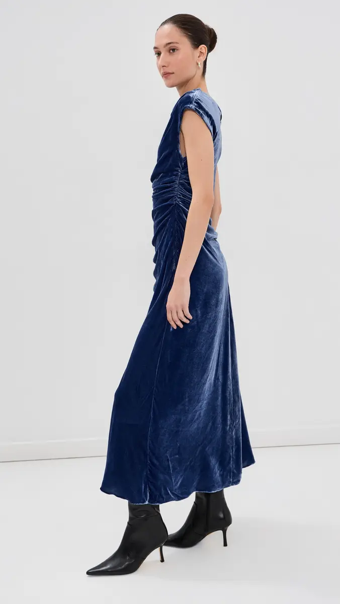 Simkhai Burke Draped Velvet Midi Dress | Thumbnail 4 Simkhai Burke Draped Velvet Midi Dress | Thumbnail 4