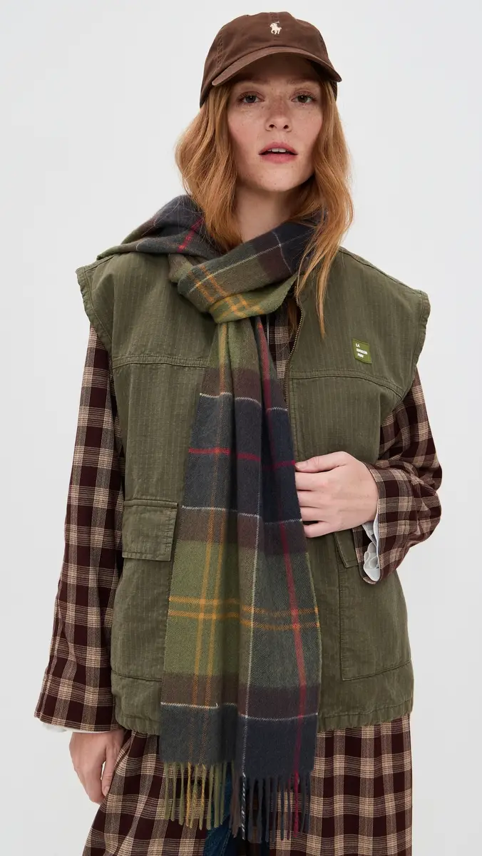 Barbour Cashmere Tartan Scarf | Thumbnail 3 Barbour Cashmere Tartan Scarf | Thumbnail 3