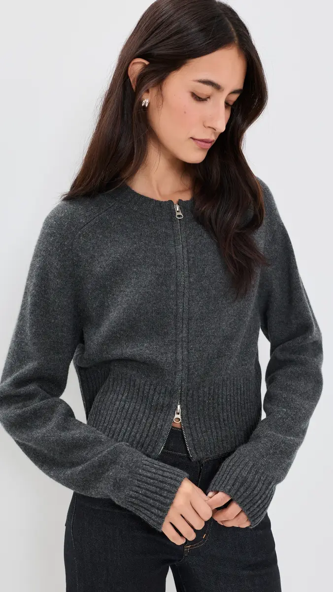 Asher Eddie Zip-Up Cashmere Cardigan | Thumbnail 2