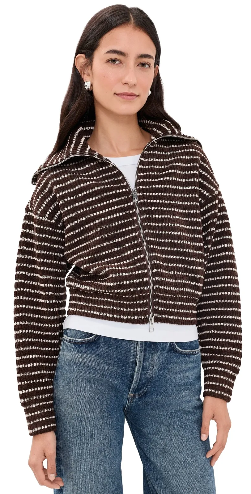 Zip-Up Knit Jacket