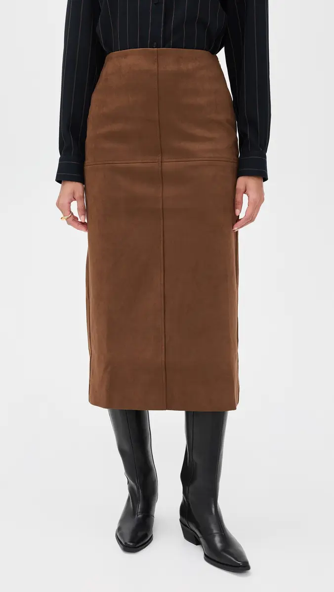 English Factory Faux Suede Midi Skirt | Thumbnail 2 English Factory Faux Suede Midi Skirt | Thumbnail 2