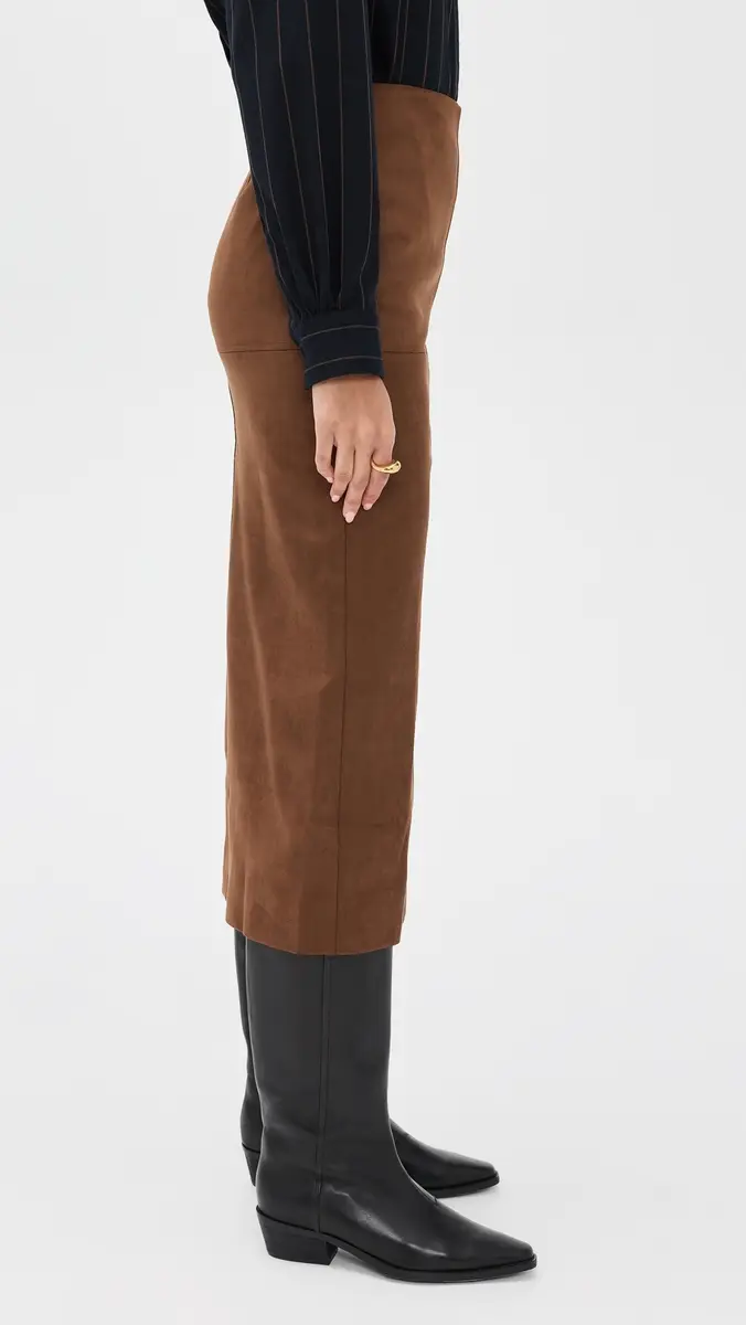 English Factory Faux Suede Midi Skirt | Thumbnail 4 English Factory Faux Suede Midi Skirt | Thumbnail 4