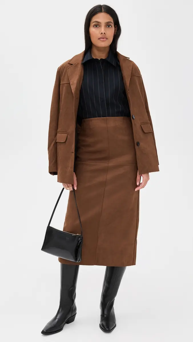 English Factory Faux Suede Midi Skirt | Thumbnail 5 English Factory Faux Suede Midi Skirt | Thumbnail 5