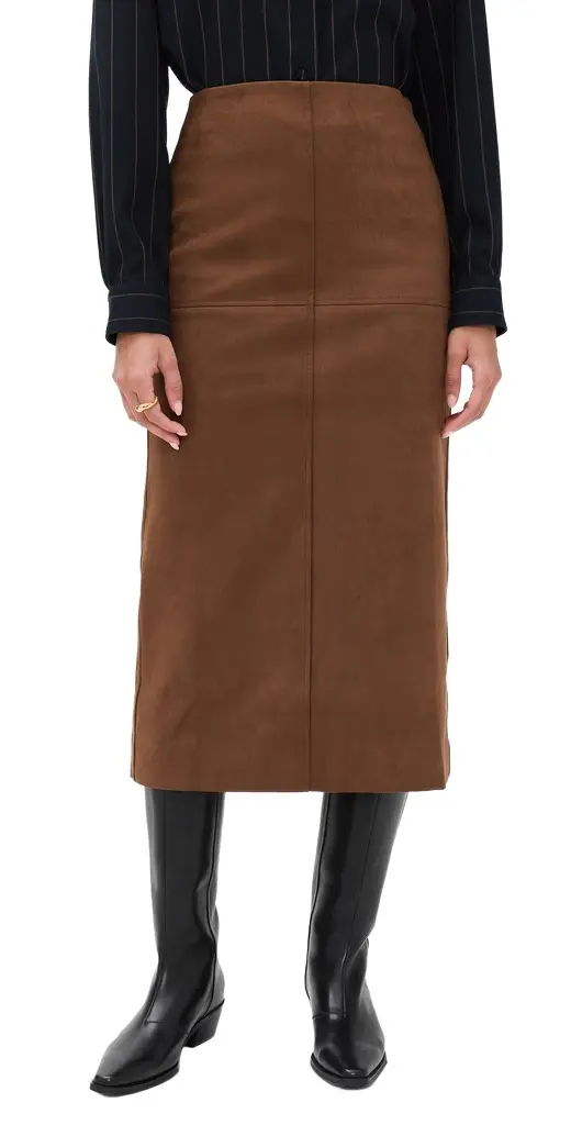 Faux Suede Midi Skirt Faux Suede Midi Skirt