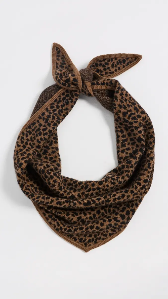 White + Warren Cashmere Leopard Neckerchief | Thumbnail 4