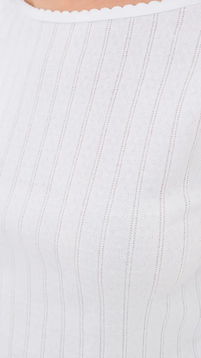 LESET Pointelle Long Sleeve Bateau Top | Thumbnail 6