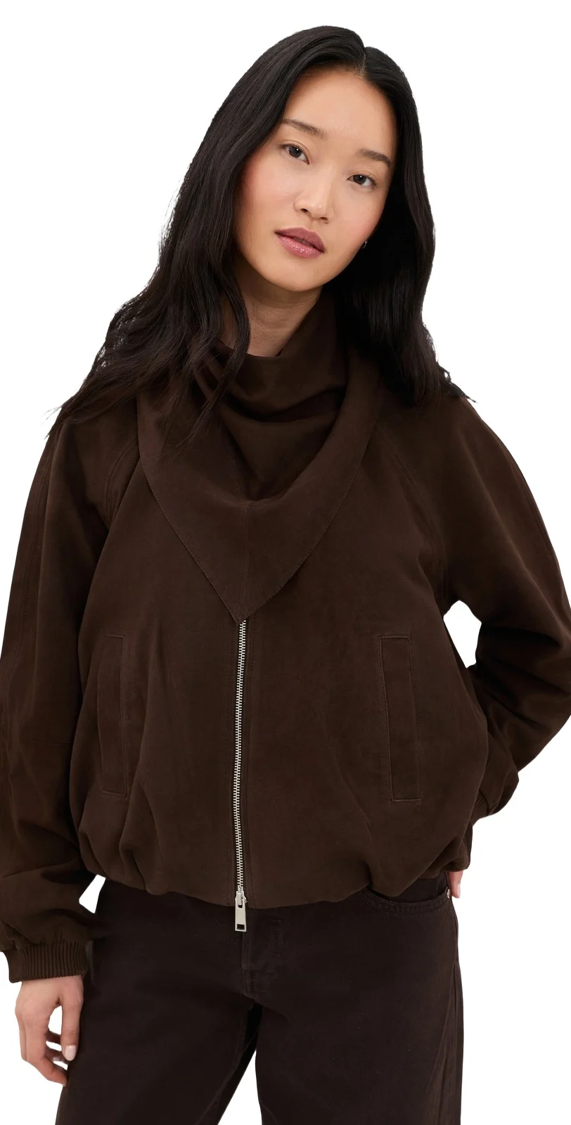 Yvette Suede Bomber Jacket