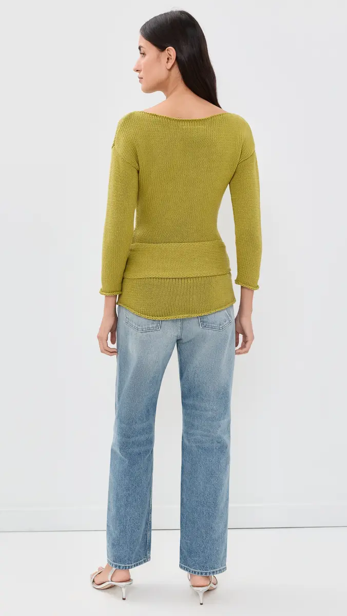 Yellow The Label Tiffy Cotton Knit Pullover | Thumbnail 3 Yellow The Label Tiffy Cotton Knit Pullover | Thumbnail 3