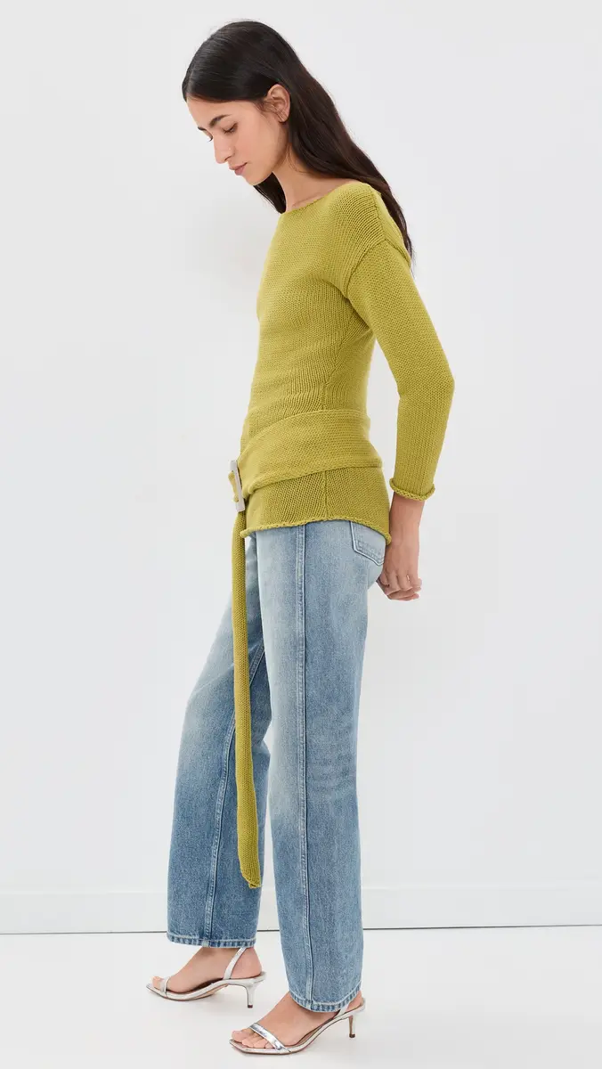 Yellow The Label Tiffy Cotton Knit Pullover | Thumbnail 4 Yellow The Label Tiffy Cotton Knit Pullover | Thumbnail 4