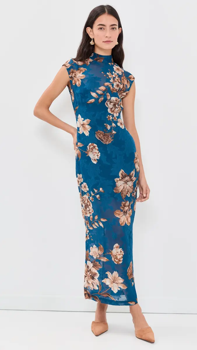 Hemant & Nandita Midi Dress with Slip Teal | Thumbnail 2 Hemant & Nandita Midi Dress with Slip Teal | Thumbnail 2