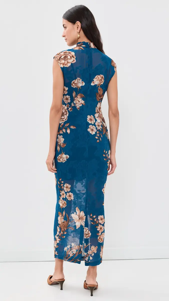 Hemant & Nandita Midi Dress with Slip Teal | Thumbnail 3 Hemant & Nandita Midi Dress with Slip Teal | Thumbnail 3