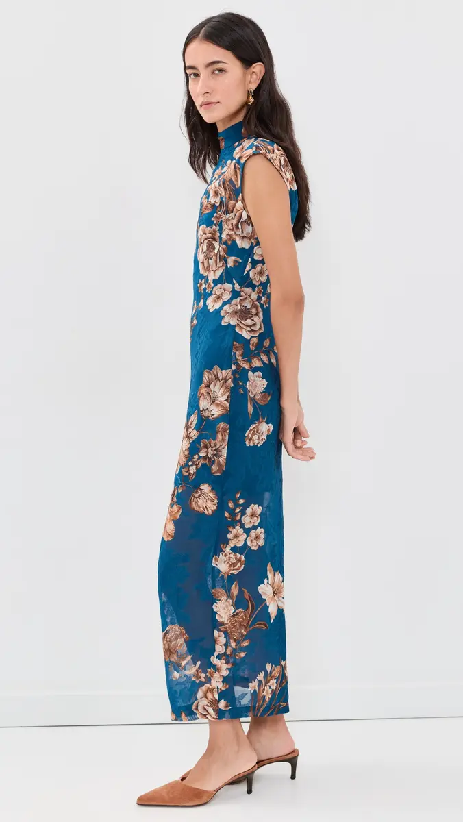 Hemant & Nandita Midi Dress with Slip Teal | Thumbnail 4 Hemant & Nandita Midi Dress with Slip Teal | Thumbnail 4