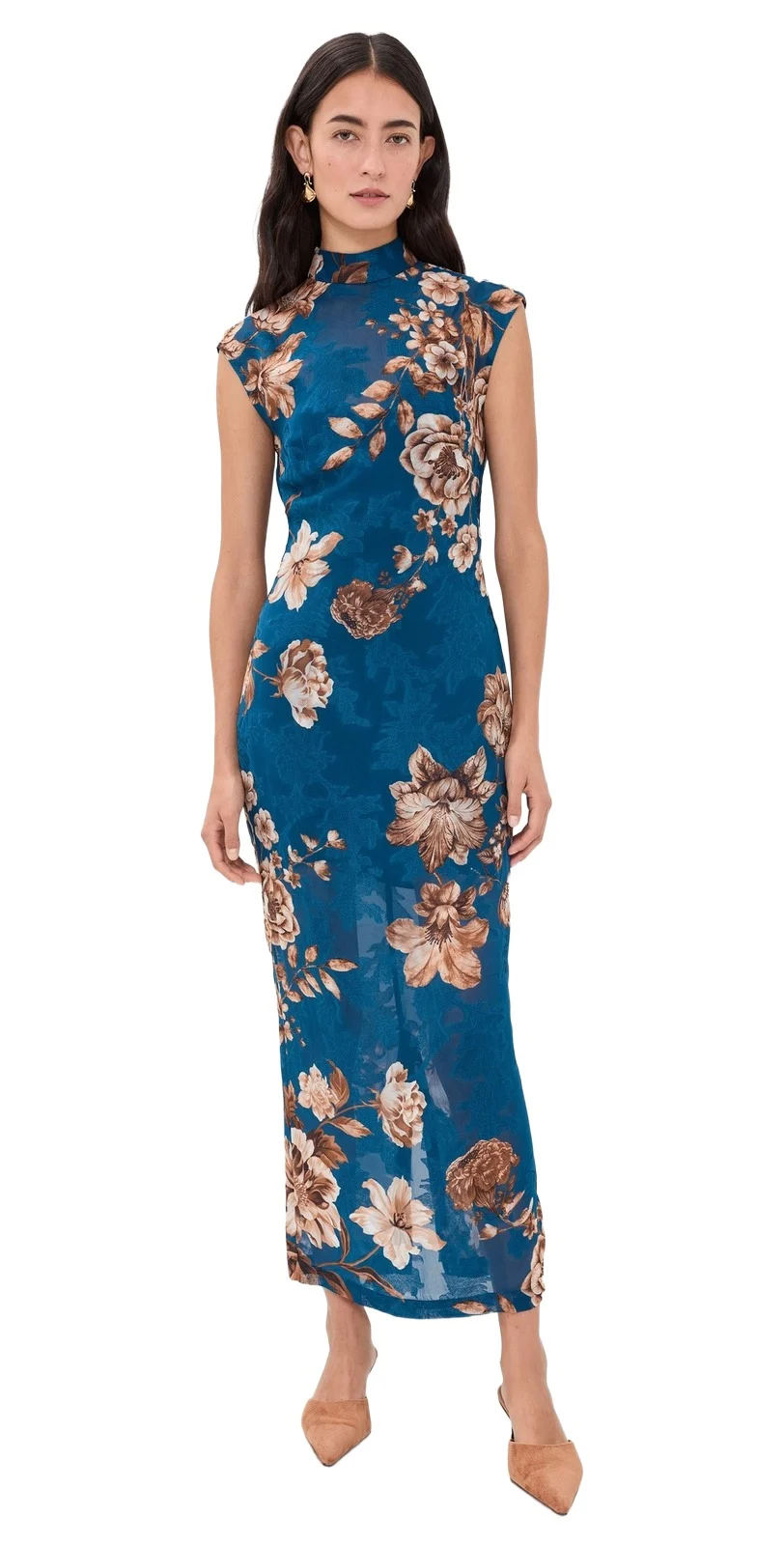Hemant & Nandita Midi Dress with Slip Teal