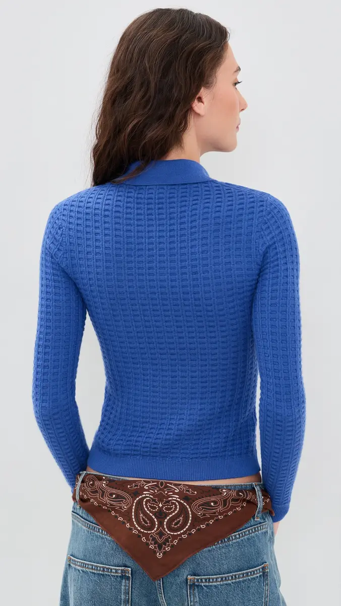 Guest In Residence Shrunken Waffle Cashmere Knit Polo | Thumbnail 3 Guest In Residence Shrunken Waffle Cashmere Knit Polo | Thumbnail 3