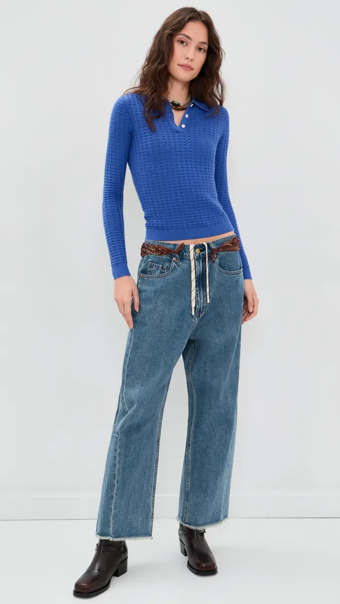 Guest In Residence Shrunken Waffle Cashmere Knit Polo | Thumbnail 5 Guest In Residence Shrunken Waffle Cashmere Knit Polo | Thumbnail 5