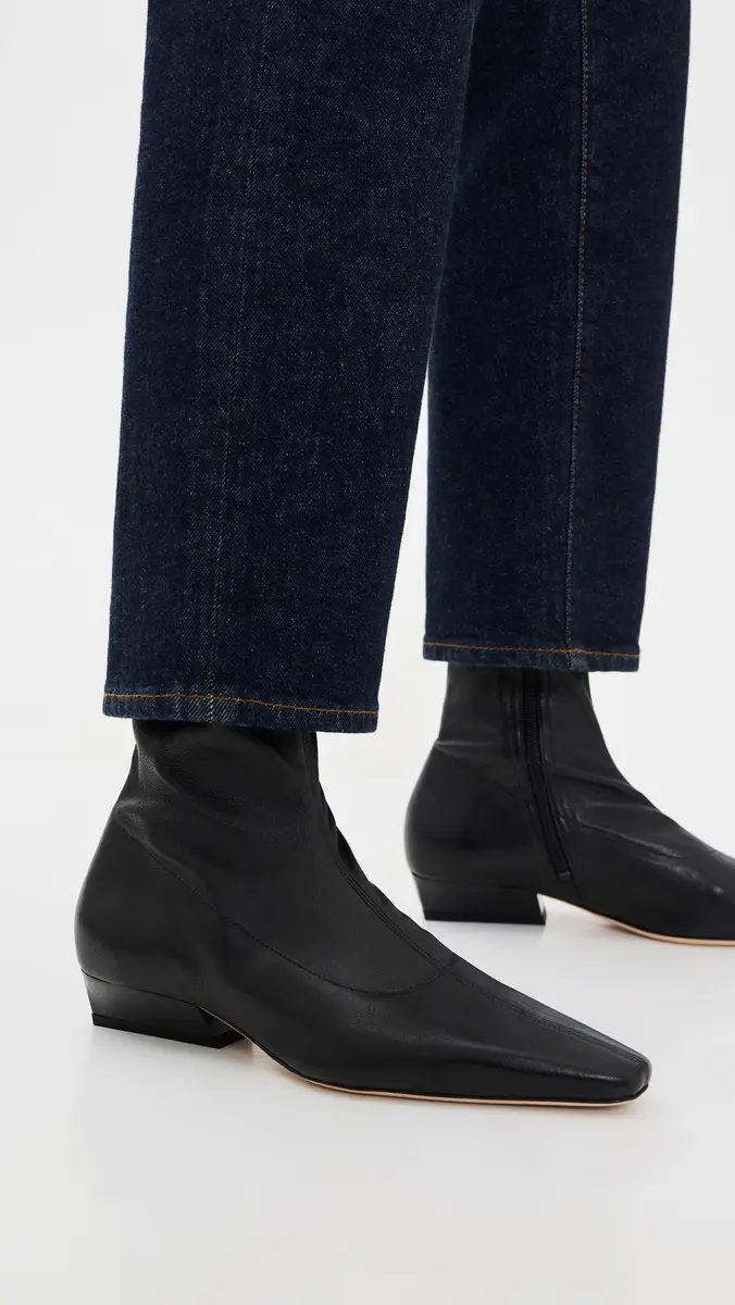 Staud Wally Sock Flat Leather Ankle Boots | Thumbnail 3 Staud Wally Sock Flat Leather Ankle Boots | Thumbnail 3