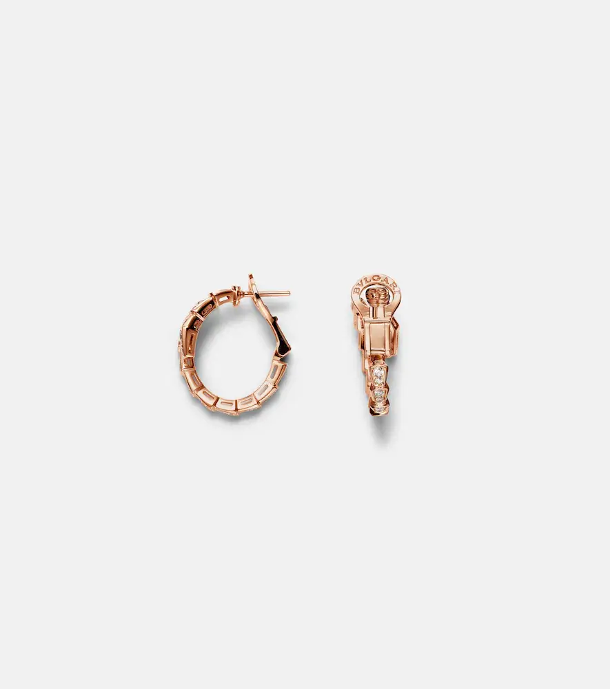 BVLGARI Serpenti Viper 18kt rose gold hoop earrings with diamonds | Thumbnail 5 BVLGARI Serpenti Viper 18kt rose gold hoop earrings with diamonds | Thumbnail 5