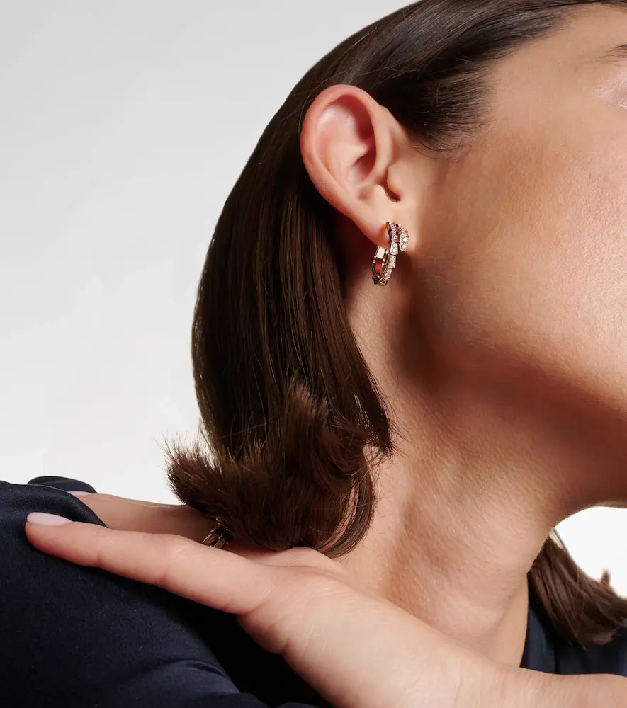 BVLGARI Serpenti Viper 18kt rose gold hoop earrings with diamonds | Thumbnail 6 BVLGARI Serpenti Viper 18kt rose gold hoop earrings with diamonds | Thumbnail 6