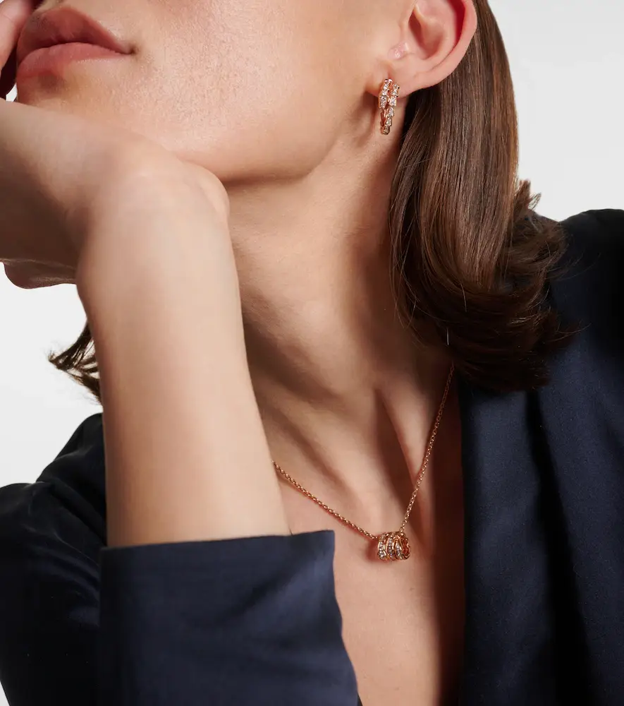 BVLGARI Serpenti Viper 18kt rose gold hoop earrings with diamonds | Thumbnail 7 BVLGARI Serpenti Viper 18kt rose gold hoop earrings with diamonds | Thumbnail 7