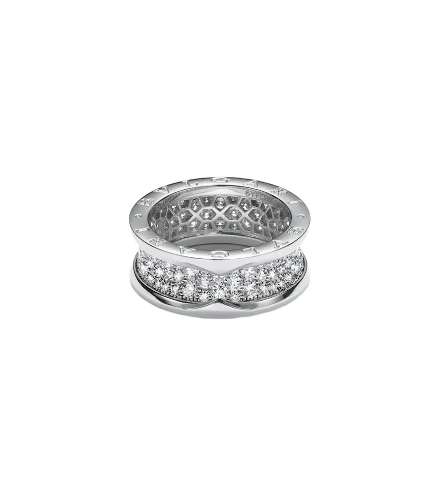 B. zero1 18kt white gold ring with diamonds B. zero1 18kt white gold ring with diamonds