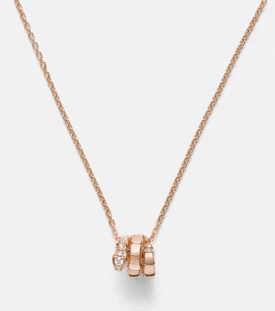 BVLGARI Serpenti Viper 18kt rose gold pendant necklace with diamonds | Thumbnail 3 BVLGARI Serpenti Viper 18kt rose gold pendant necklace with diamonds | Thumbnail 3