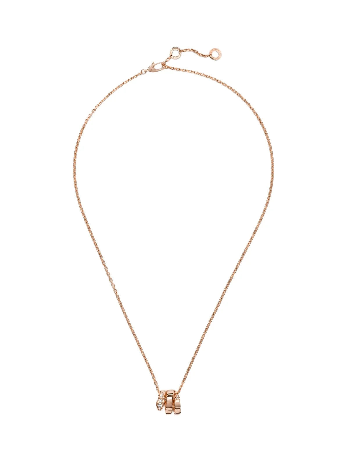 BVLGARI Serpenti Viper 18kt rose gold pendant necklace with diamonds