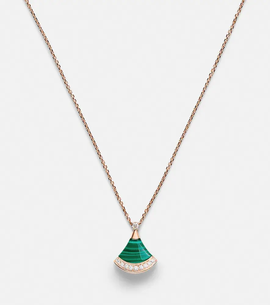 BVLGARI Divas' Dream 18kt rose gold necklace with diamonds and malachite | Thumbnail 5 BVLGARI Divas' Dream 18kt rose gold necklace with diamonds and malachite | Thumbnail 5