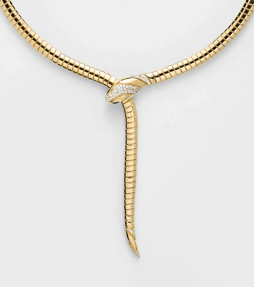 BVLGARI Serpenti Tubogas 18kt gold necklace with diamonds and onyx | Thumbnail 3 BVLGARI Serpenti Tubogas 18kt gold necklace with diamonds and onyx | Thumbnail 3