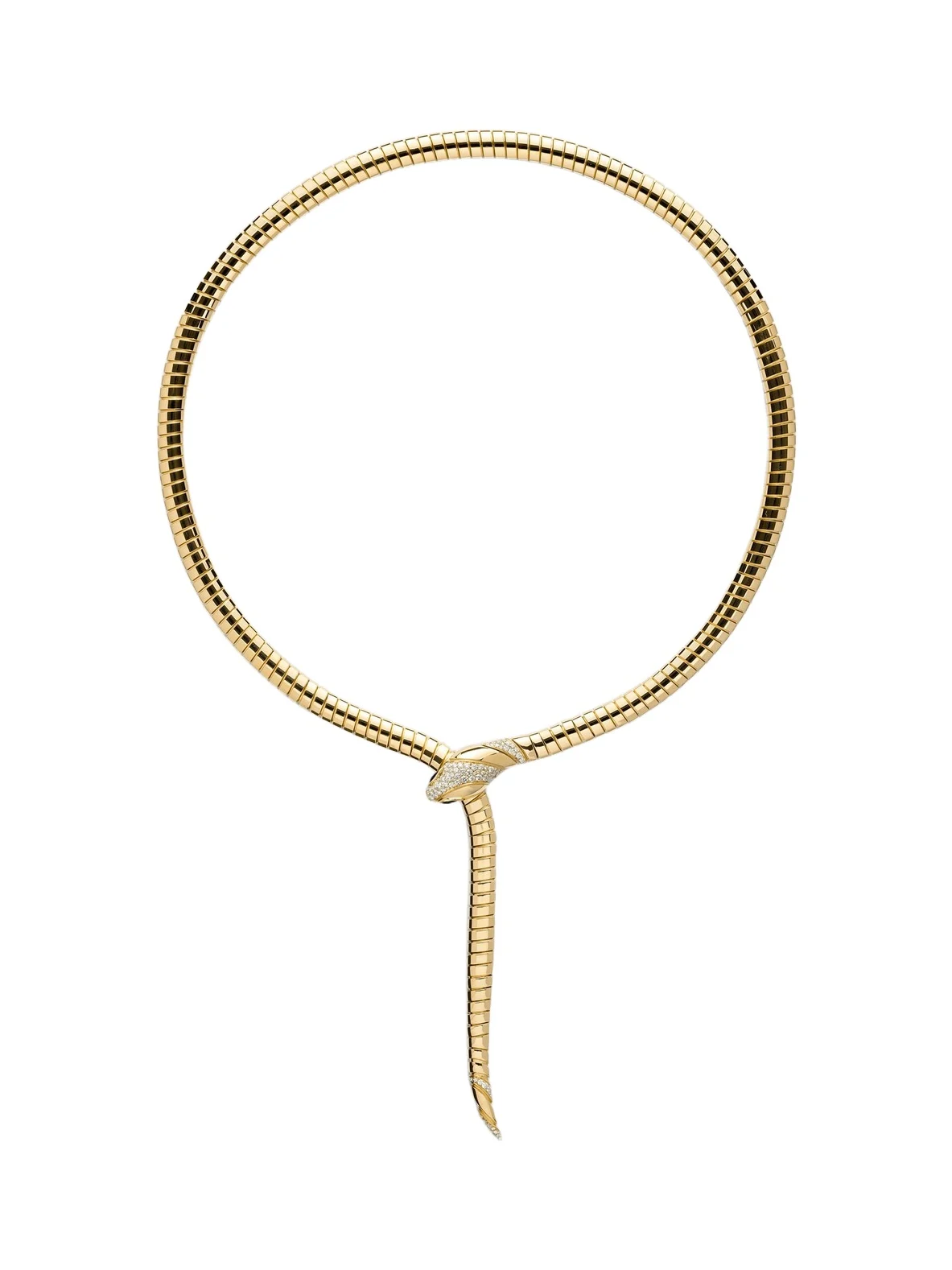 BVLGARI Serpenti Tubogas 18kt gold necklace with diamonds and onyx