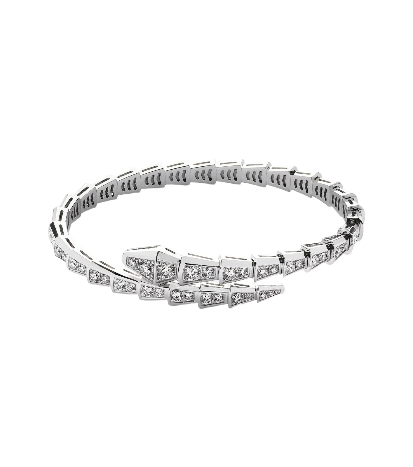 BVLGARI Serpenti Viper 18kt white gold bangle with diamonds