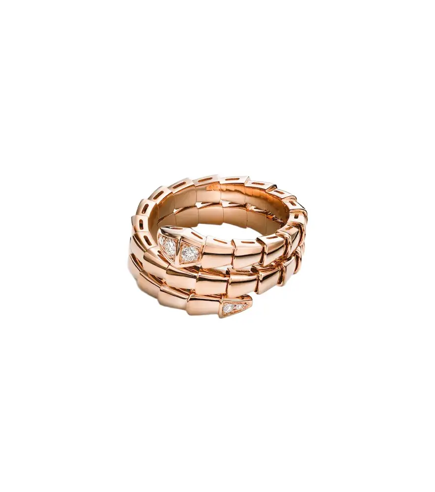 BVLGARI Serpenti Viper 18kt rose gold ring with diamonds