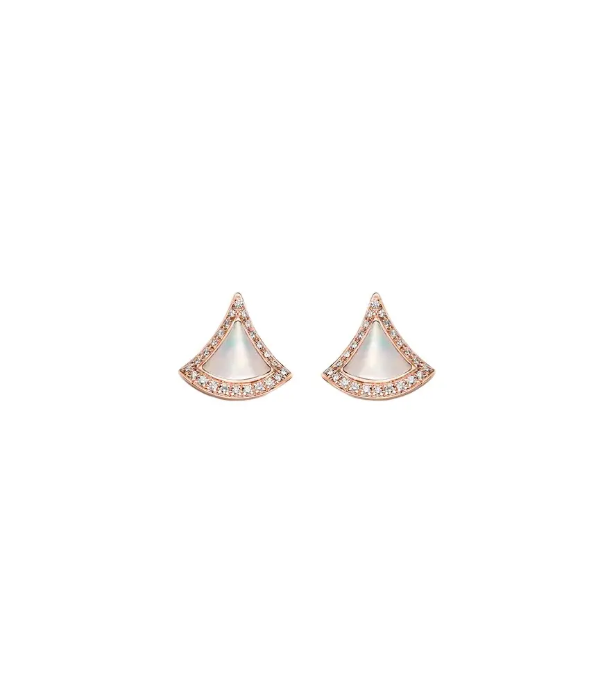 BVLGARI Divas' Dream 18kt rose gold earrings with mother-of-pearl and diamonds