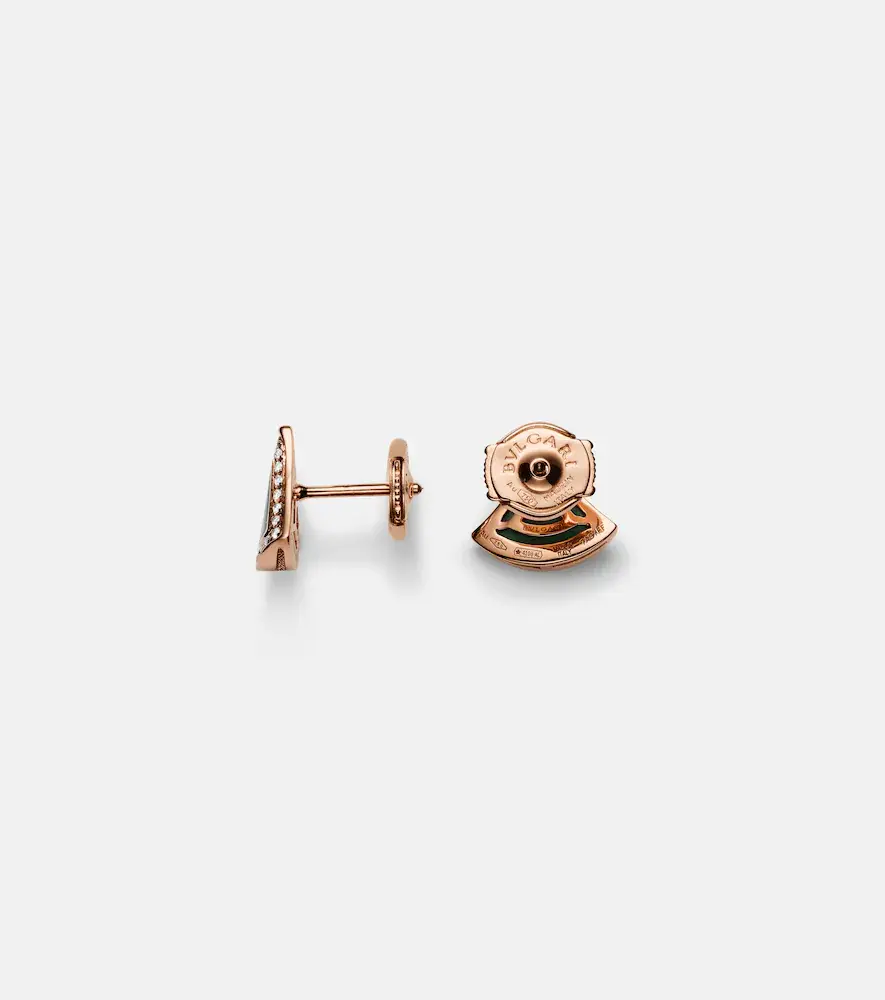 BVLGARI Divas' Dream 18kt rose gold earrings with malachite and diamonds | Thumbnail 2 BVLGARI Divas' Dream 18kt rose gold earrings with malachite and diamonds | Thumbnail 2