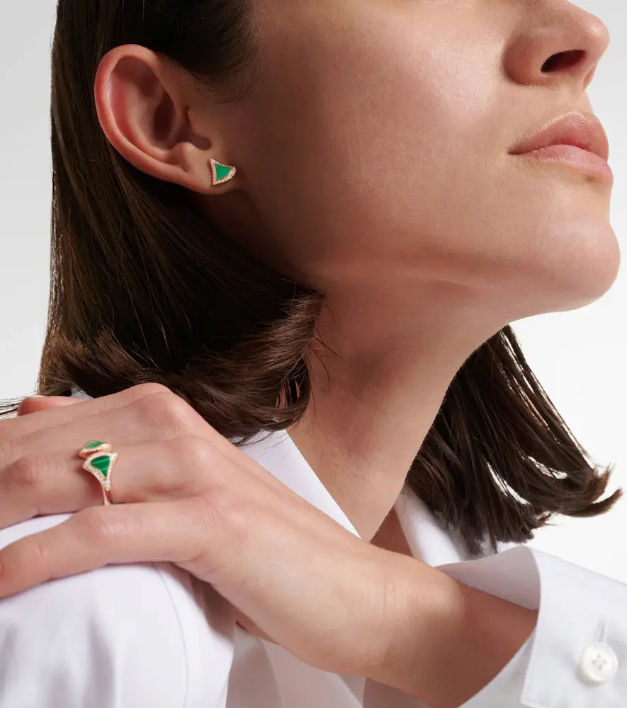 BVLGARI Divas' Dream 18kt rose gold earrings with malachite and diamonds | Thumbnail 5 BVLGARI Divas' Dream 18kt rose gold earrings with malachite and diamonds | Thumbnail 5