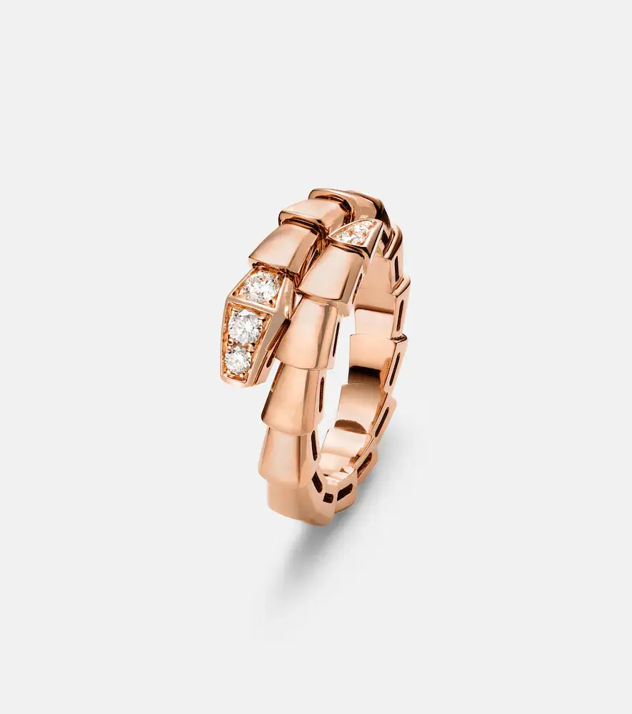 BVLGARI Serpenti Viper 18kt rose gold ring with diamonds | Thumbnail 2 BVLGARI Serpenti Viper 18kt rose gold ring with diamonds | Thumbnail 2