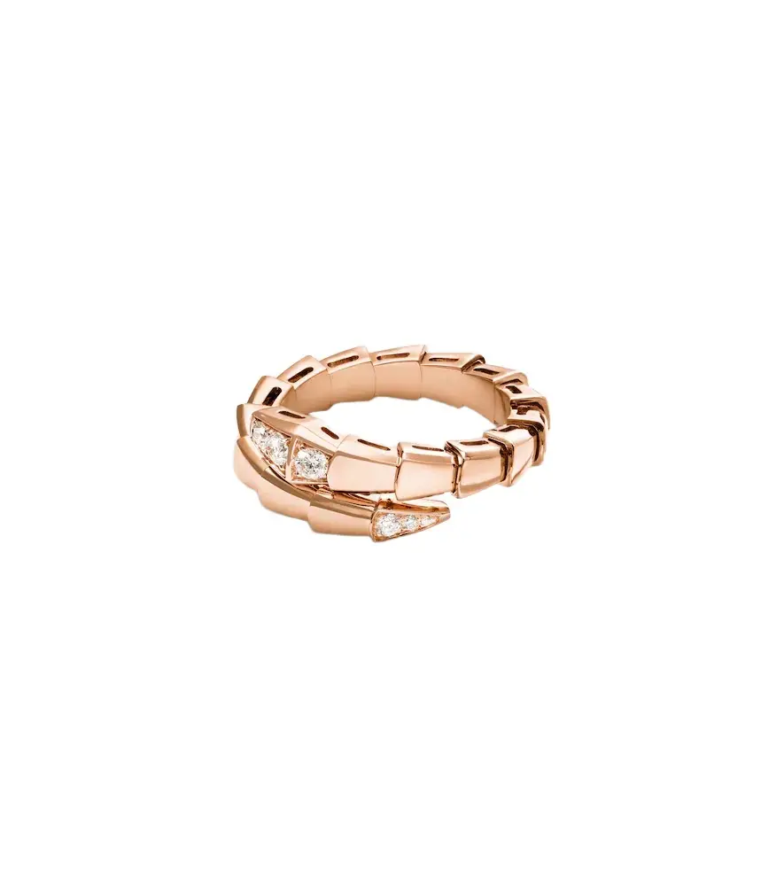 BVLGARI Serpenti Viper 18kt rose gold ring with diamonds