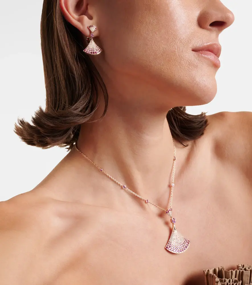 BVLGARI Divas' Dream 18kt rose gold drop earrings with gemstones | Thumbnail 4