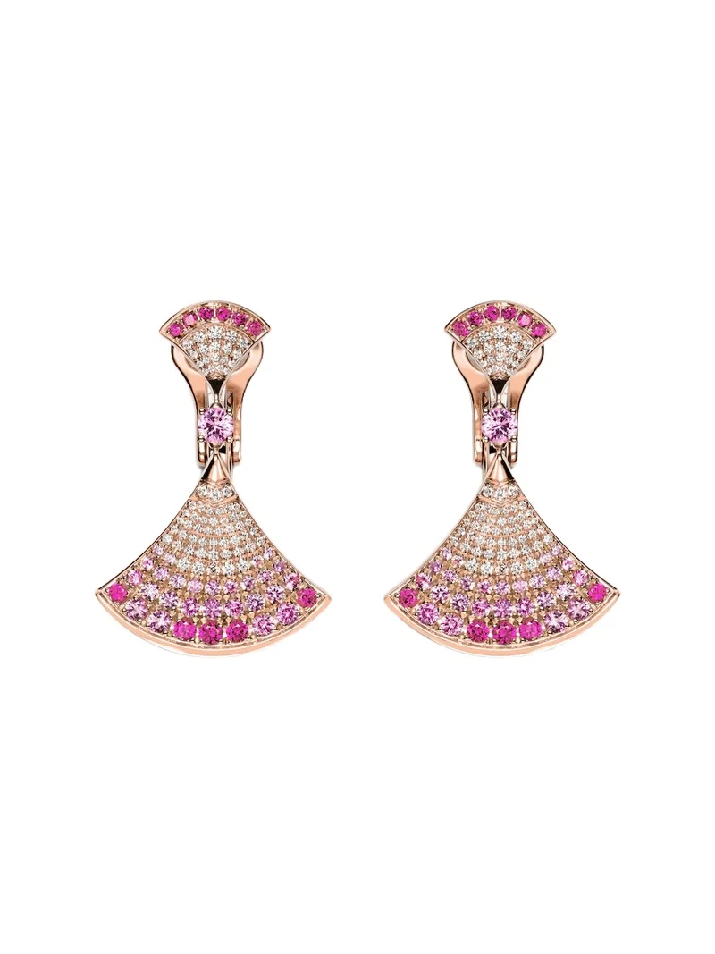BVLGARI Divas' Dream 18kt rose gold drop earrings with gemstones
