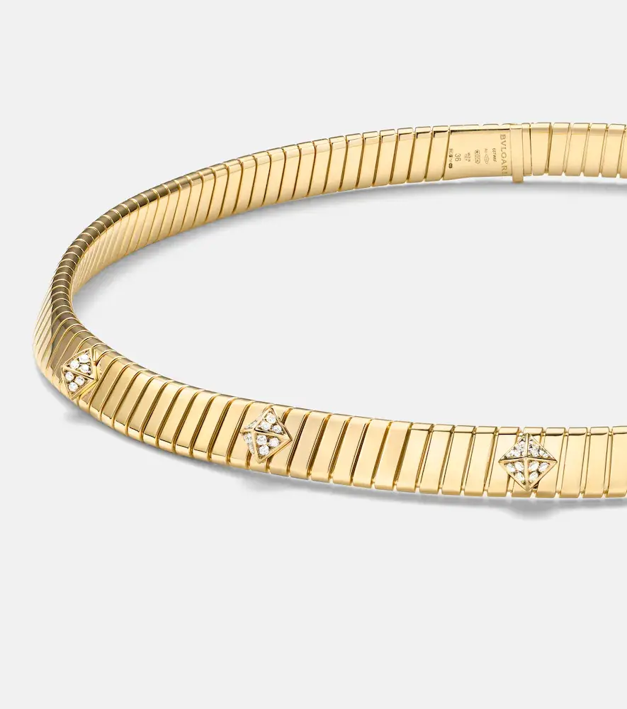 BVLGARI Tubogas 18kt gold choker with diamonds | Thumbnail 3 BVLGARI Tubogas 18kt gold choker with diamonds | Thumbnail 3