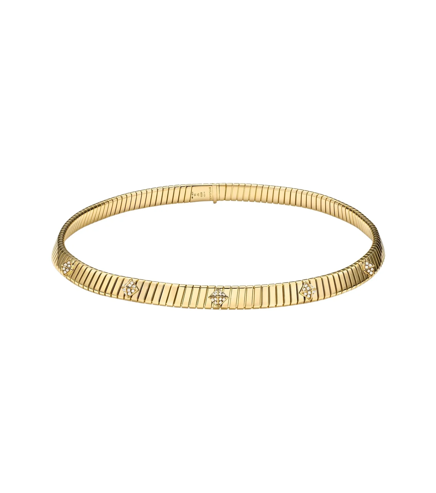 BVLGARI Tubogas 18kt gold choker with diamonds
