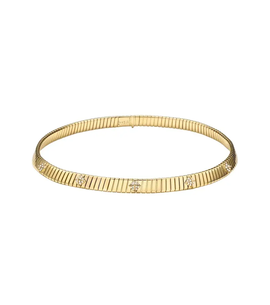 BVLGARI Tubogas 18kt gold choker with diamonds