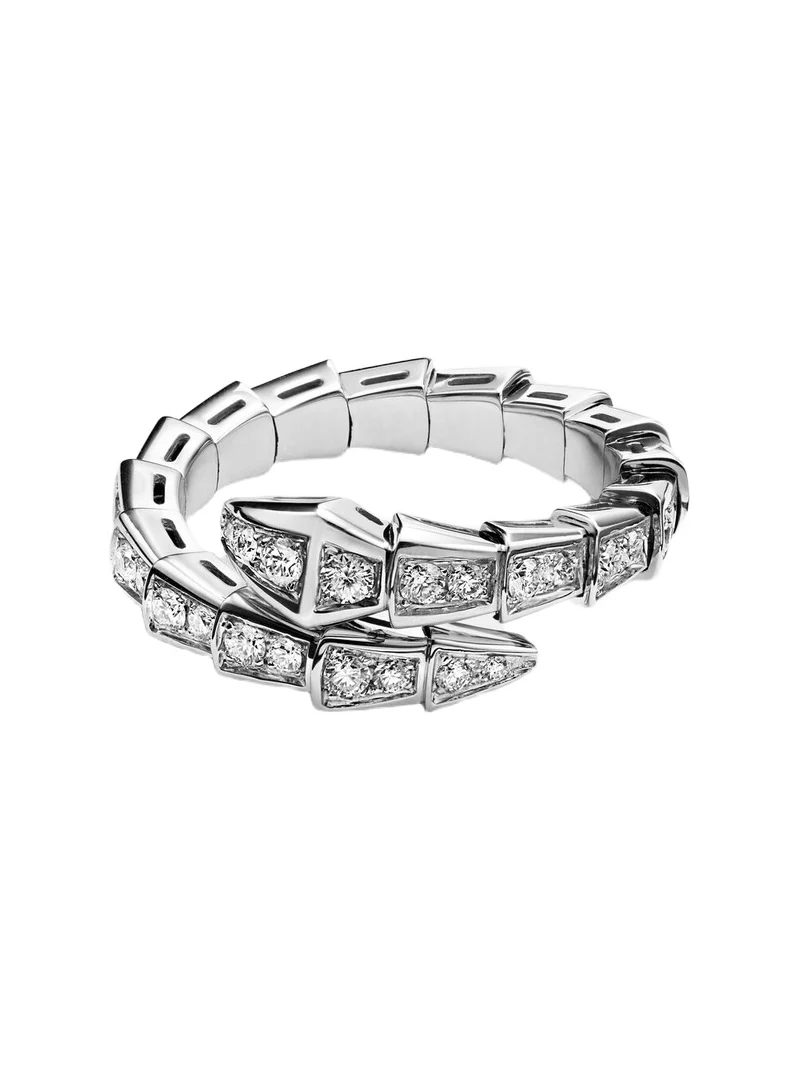 BVLGARI Serpenti Viper 18kt white gold ring with diamonds