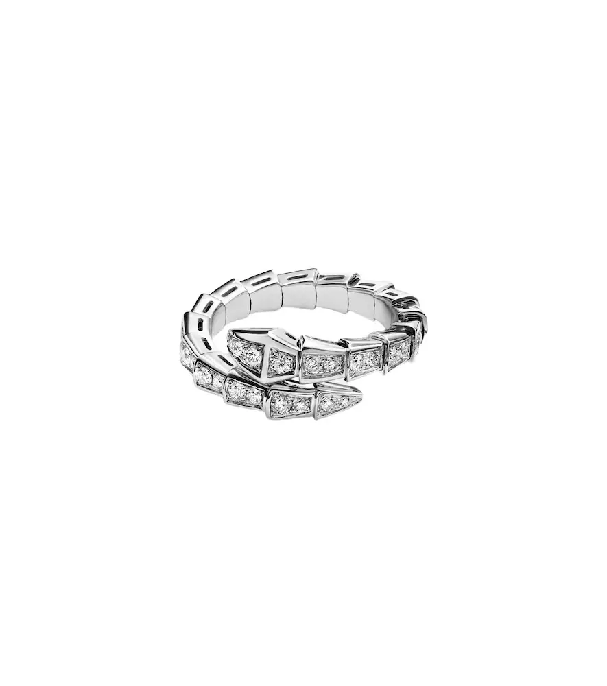 Serpenti Viper 18kt white gold ring with diamonds Serpenti Viper 18kt white gold ring with diamonds