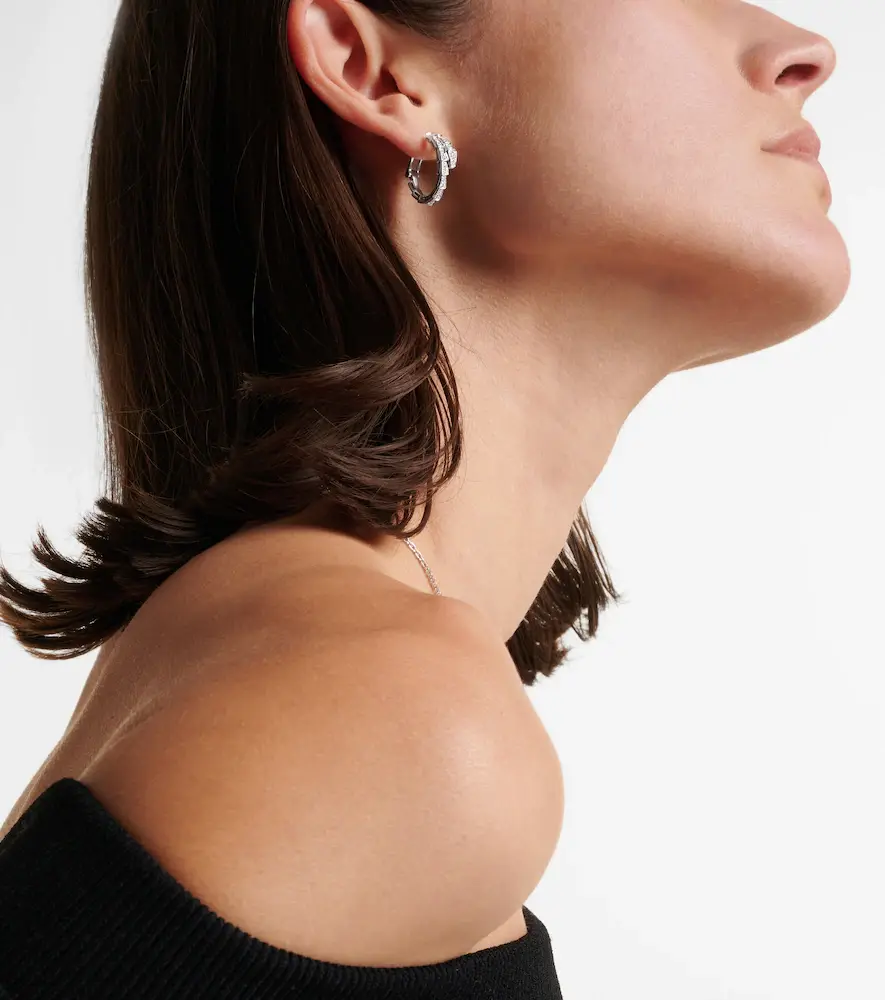BVLGARI Serpenti Viper 18kt white gold hoop earrings with diamonds | Thumbnail 5 BVLGARI Serpenti Viper 18kt white gold hoop earrings with diamonds | Thumbnail 5