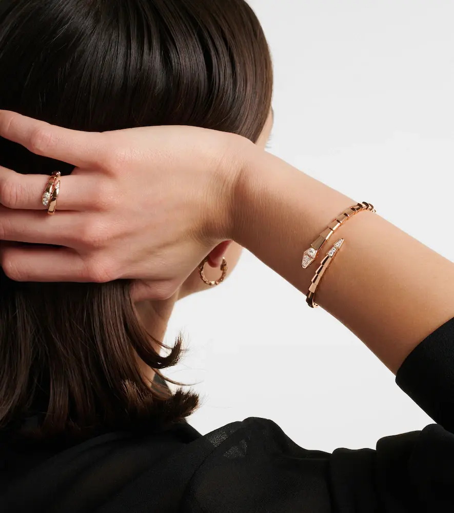 BVLGARI Serpenti Viper 18kt rose gold bangle with diamonds | Thumbnail 3 BVLGARI Serpenti Viper 18kt rose gold bangle with diamonds | Thumbnail 3