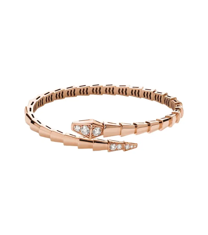 Serpenti Viper 18kt rose gold bangle with diamonds Serpenti Viper 18kt rose gold bangle with diamonds