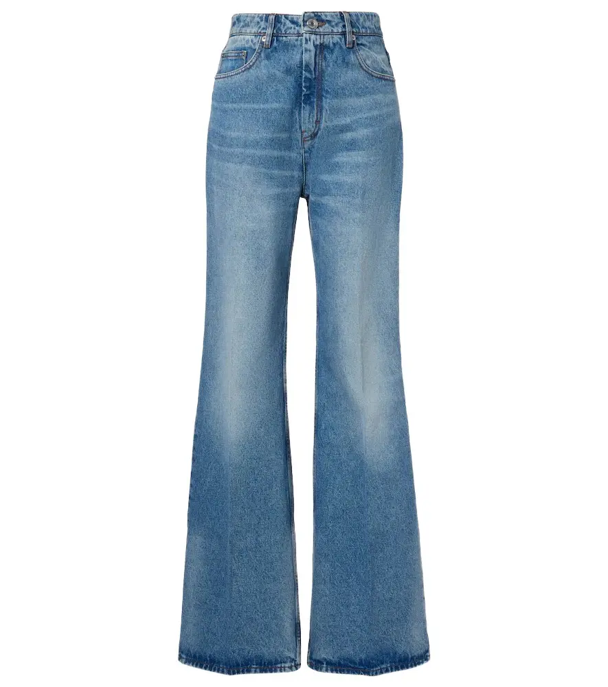 AMI PARIS Faded high-rise flared jeans