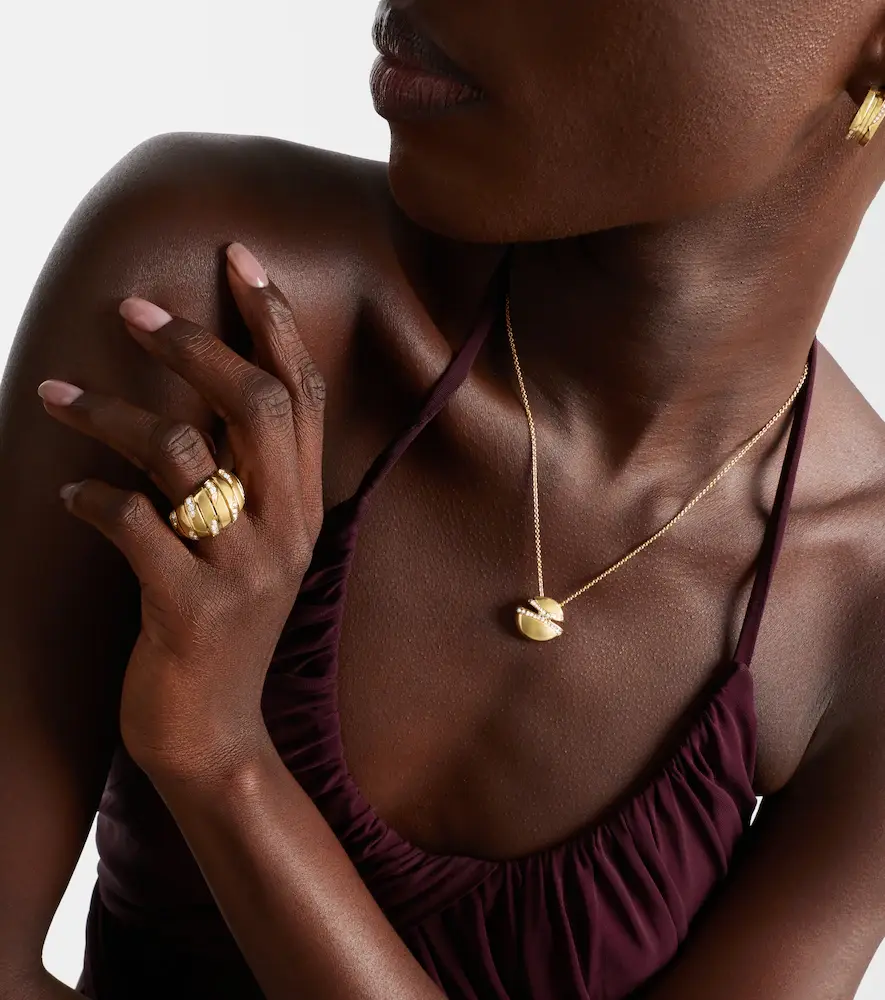 BVLGARI Tubogas 18kt gold ring with diamonds | Thumbnail 3