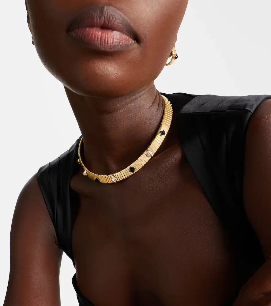 BVLGARI Tubogas 18kt gold necklace with diamonds and onyx | Thumbnail 3 BVLGARI Tubogas 18kt gold necklace with diamonds and onyx | Thumbnail 3